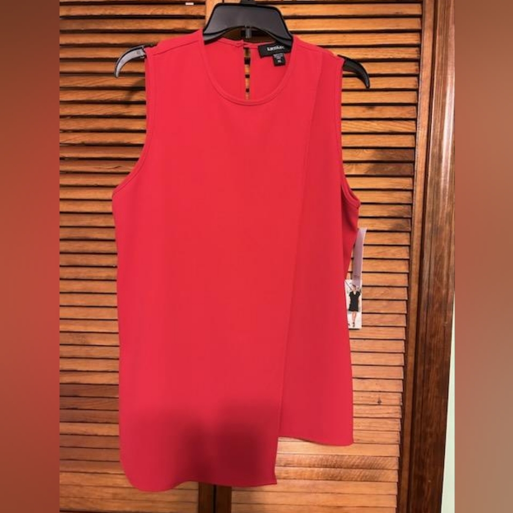 Karen Kane Tomato Red Sleveless Blouse